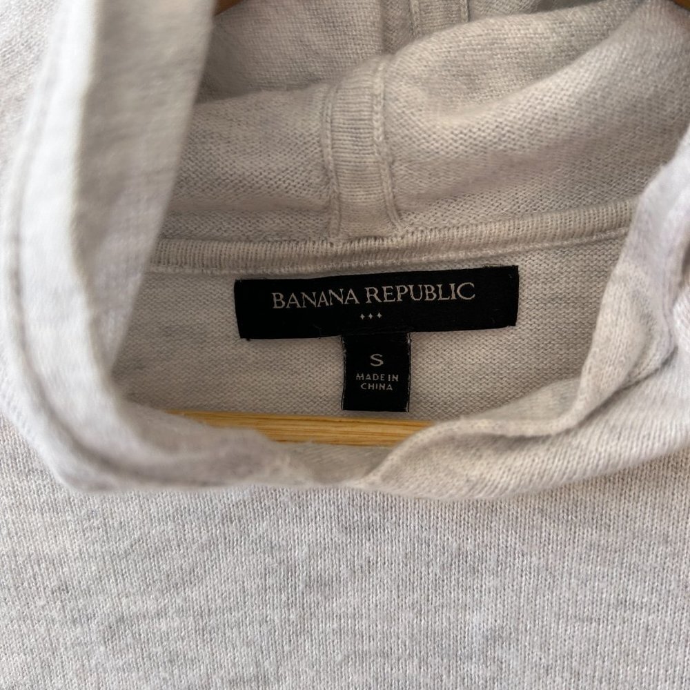 Banana Republic Hooded Sweater Mens Small Gray Striped Preppy Old Money Y2K - Picture 4 of 6